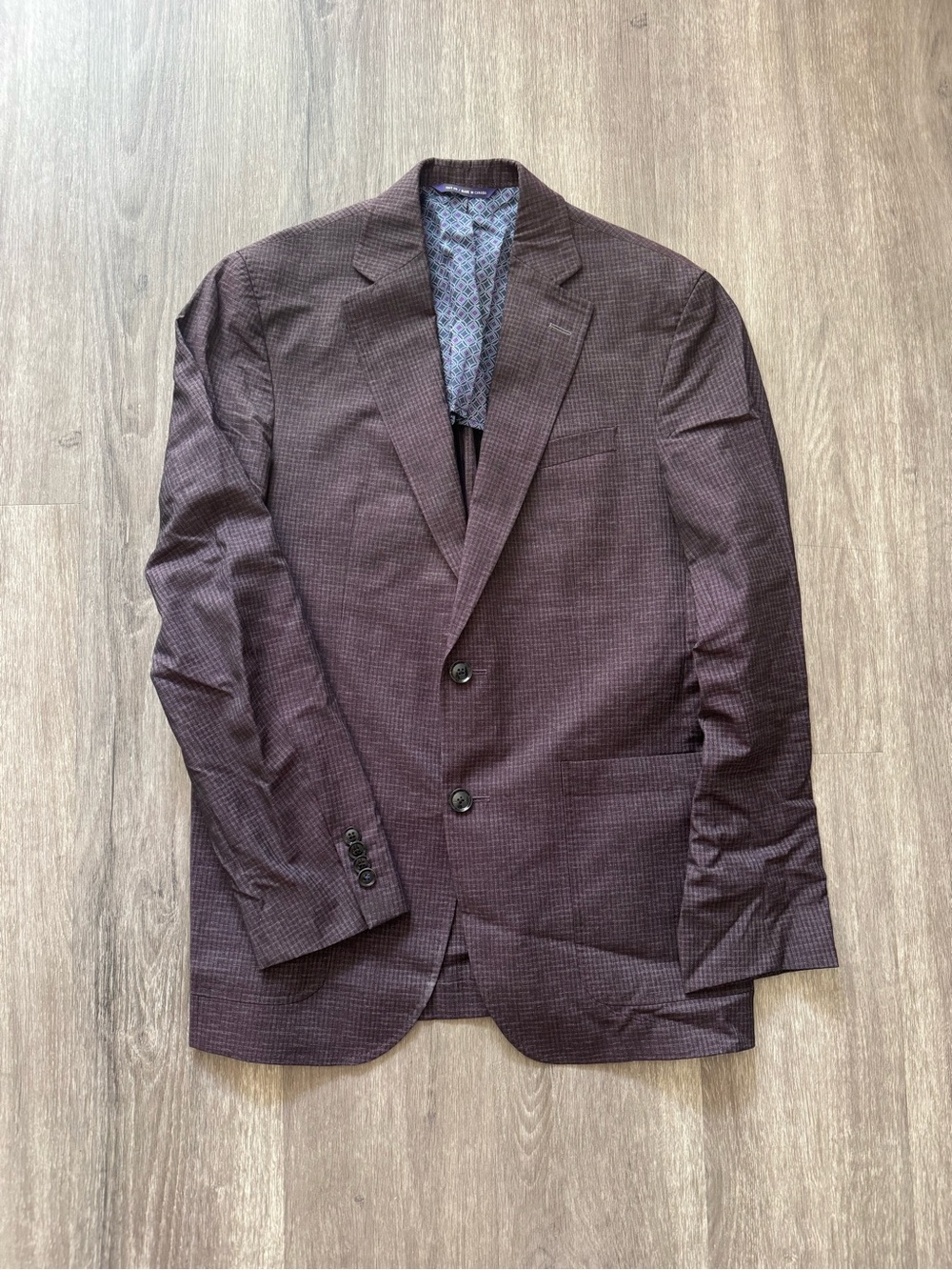 Ted Baker Men's Tailored Maroon Check Blazer